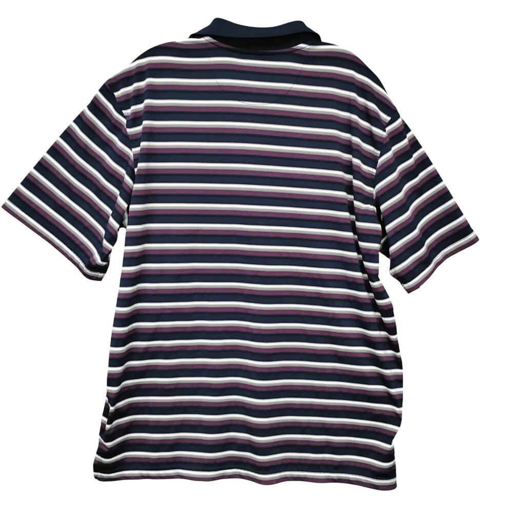 George Polo Shirt Size Large Blue and Purple Stripes Short Sleeve - Picture 4 of 7